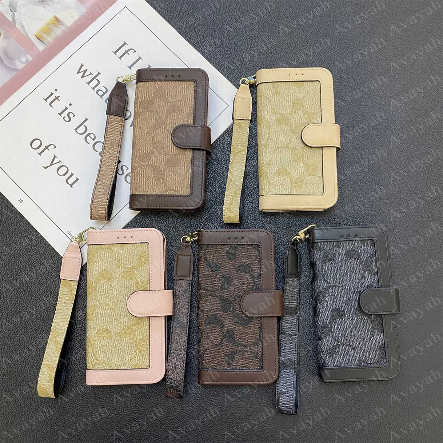 Luxury Coa Designer Wallet Phone Case For IPhone 15 14 Plus 13 12 11