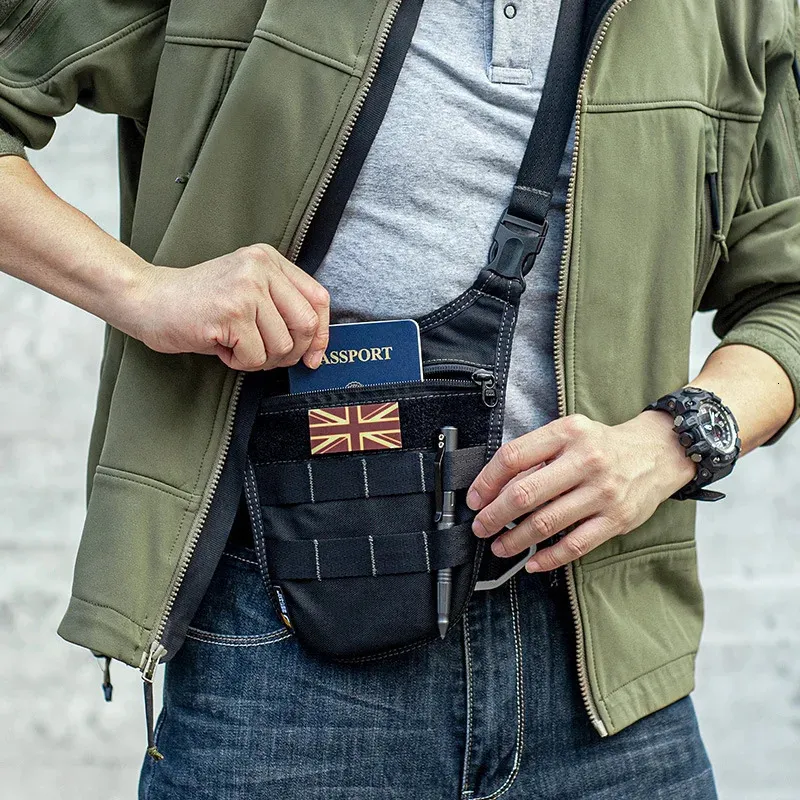 Invisible Underarm Shoulder Bag Military Tactical Waist Packs Hidden Holster Molle Pouch Passport Money Wallet Huting Tools 240111