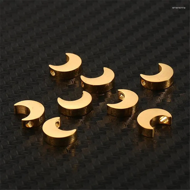 Charms 5PCS/lot Stainless Steel Pendant For Jewelry DIY Making Moon Beads Charm Handmade Accessories
