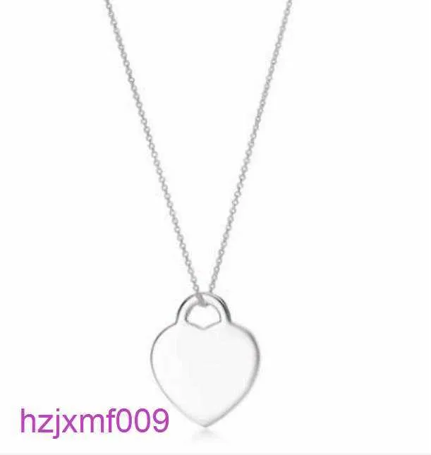 B6SO Kolye Kolyeleri Tiff Kolye 925 Gümüş Kadın Mücevher Zarif İşçilik Resmi Klasik Mavi Kalp ve CO Lüks Tasarımcı