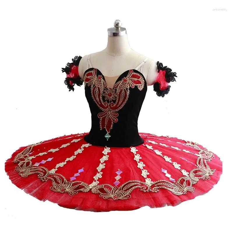 Stage Draag Professionele vrouwen Volwassen Performance competitie Red Ballet Tutu