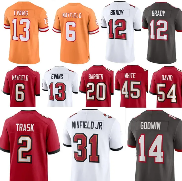 Piłka nożna Tampa''Bay''Bay''Buccaneers''Custom Men Women Youth Alstott Tom Brady Mayfield Rachaad White Sean Tucker Mike E Ch