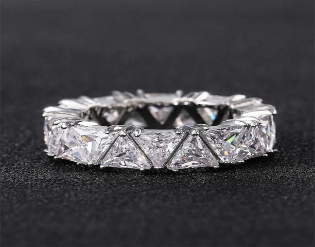 Choucong marka Pierłnictwo ślubne luksusowa biżuteria 925 srebrna srebrna pełna trójkąt 5a cyrkon cz Diamond Party E3290573
