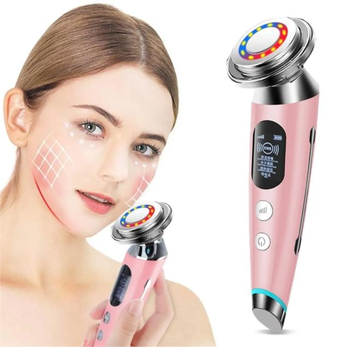 Rf Lifting Massage R Frequency Skin Tightening Microcurrents Face Machine EMS Lift Red Linght Beauty 2204269973731