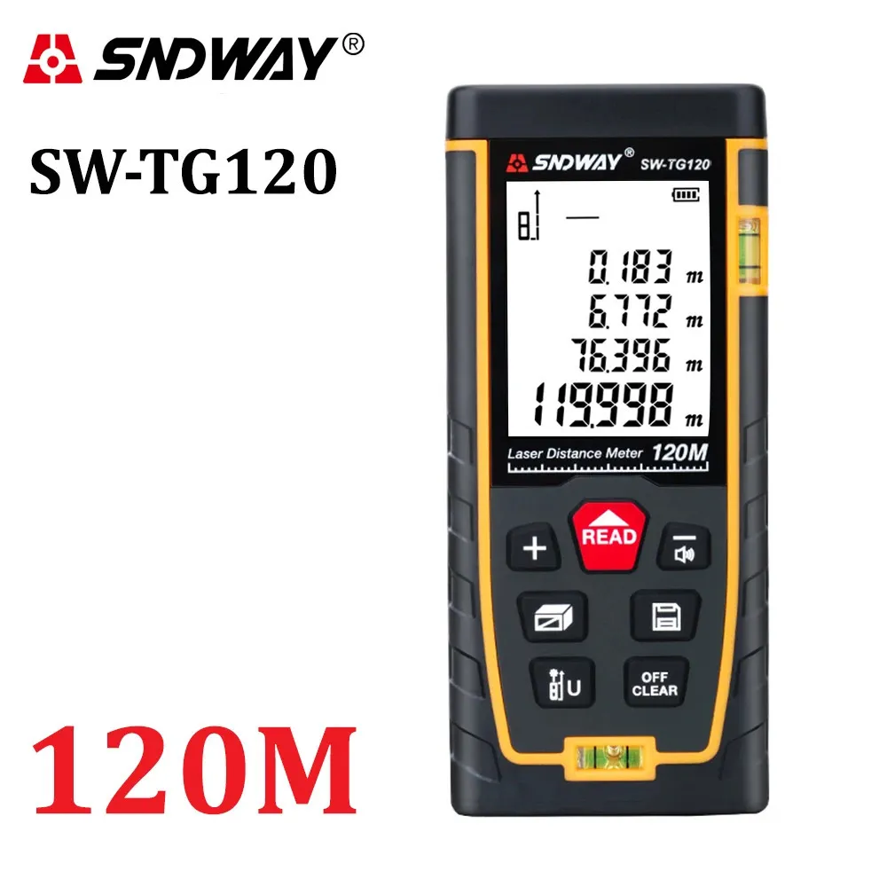 SNDWAY laser distance meter 40M 60M 80M 100M rangefinder trena laser tape range finder build measure device ruler test tool 240111