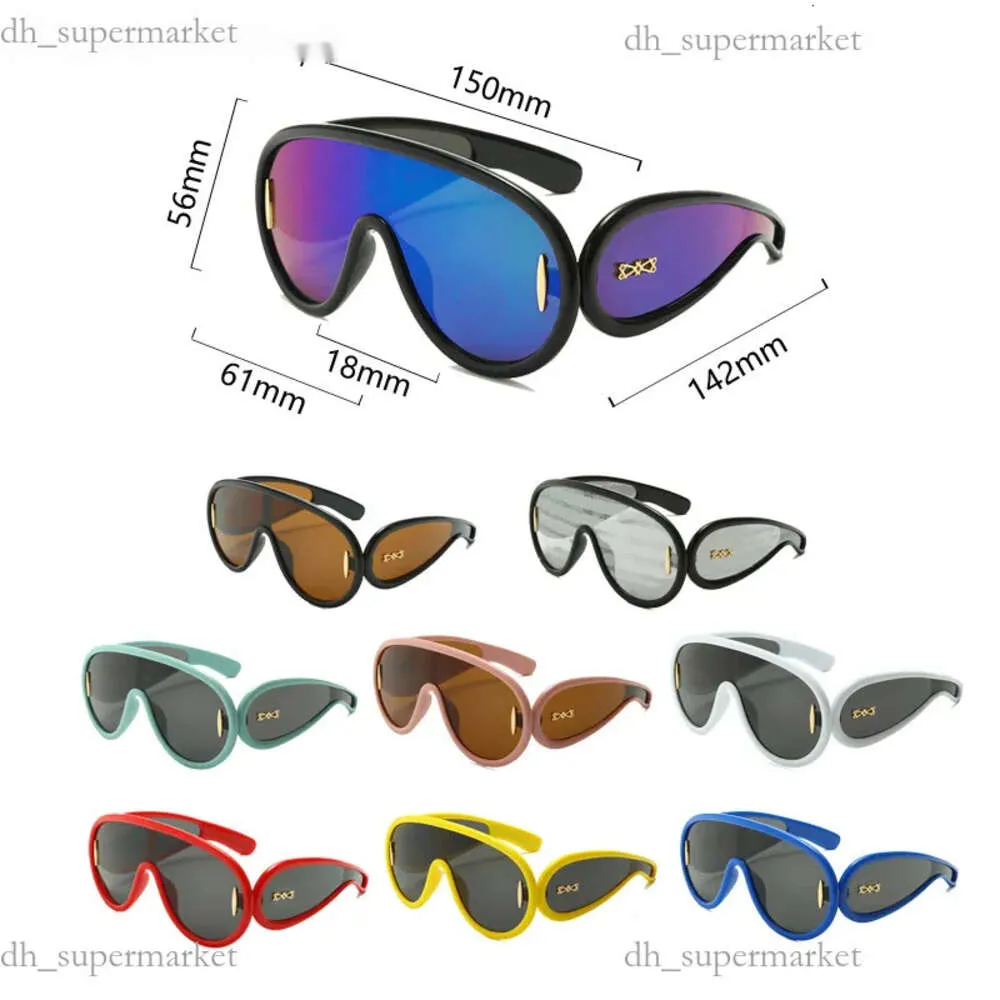 Designer óculos de sol lovewe vidro loeewee vidro acetato fibra onda máscara mens óculos de sol uv400 óculos de praia ao ar livre óculos anagrama nos pés lente tripla óculos de sol