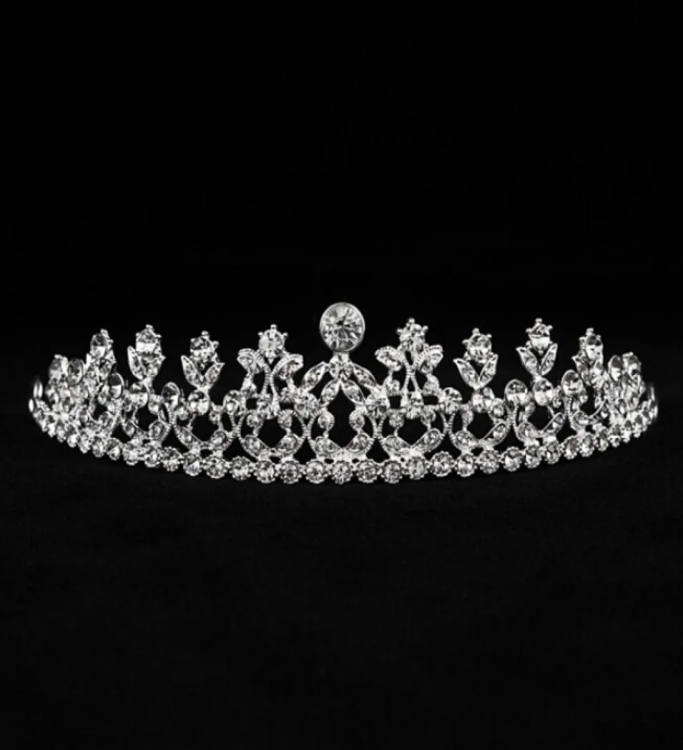 2021 Ucuz Kızlar Tiaras Taçlar Baş Bandı Saç Klipler Rhinestone Mücevher Gelin Saç Düğün Taç Tiaras Kristaller Fascinators Headba5757919