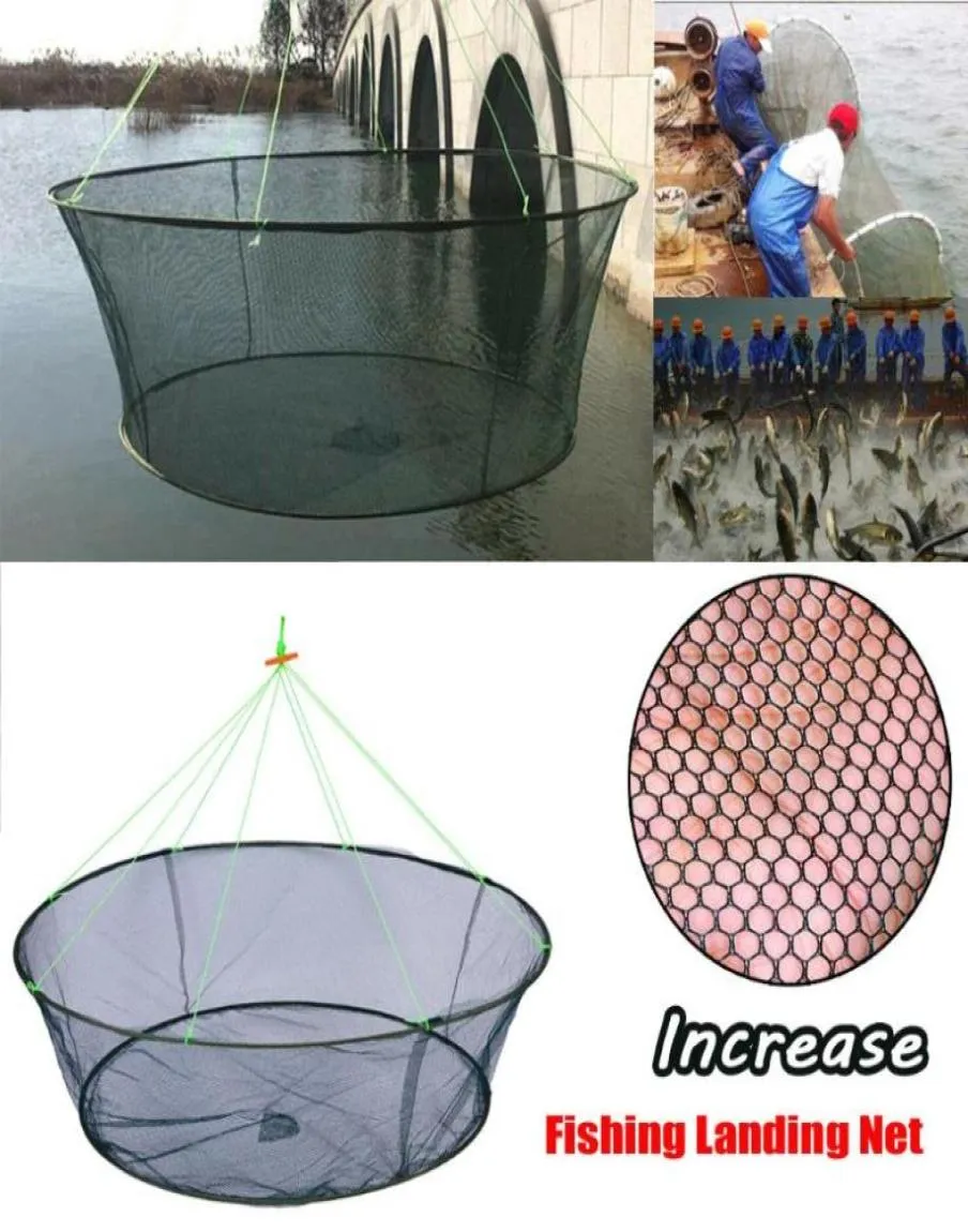 Foldbar Drop Large Net Fishing Nylon Drable Landing Prawn Bait Crab Shrimp Fish Trap Cast Network Tools Accessories5274511