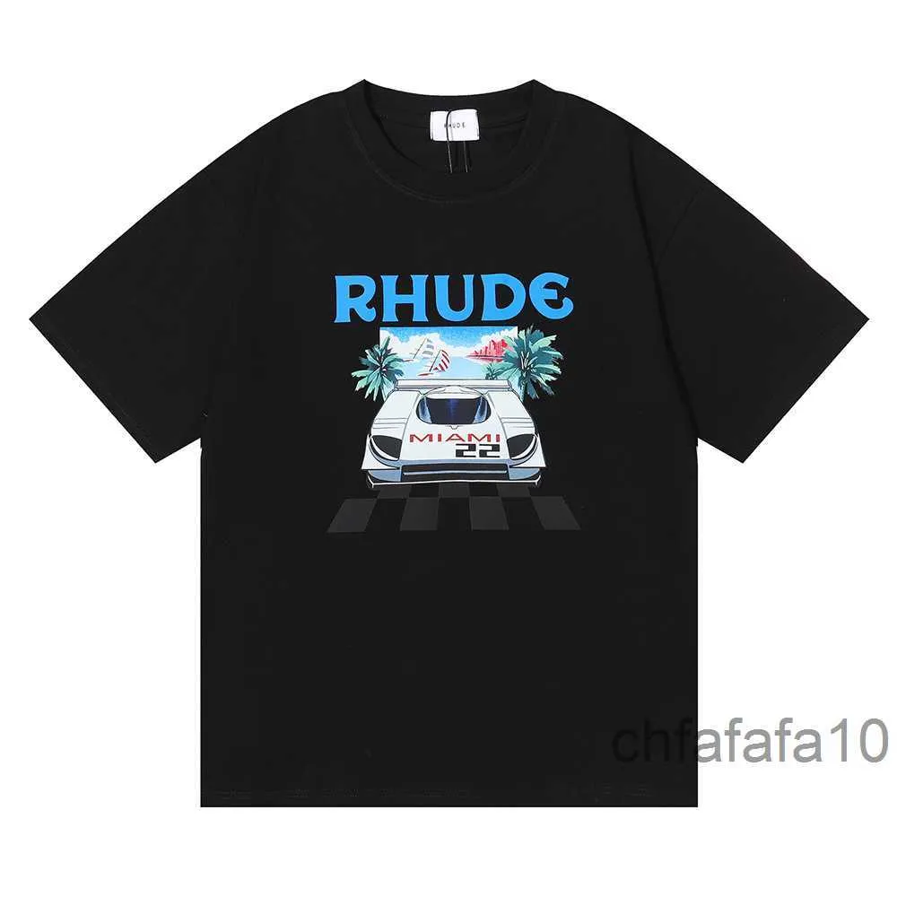 Desinger Rhude t Shirt Brand Mens Shirts Men Women High Quality 100%cotton Clothings Hip Hop Top Tees Us Size S-xxl SLLQ