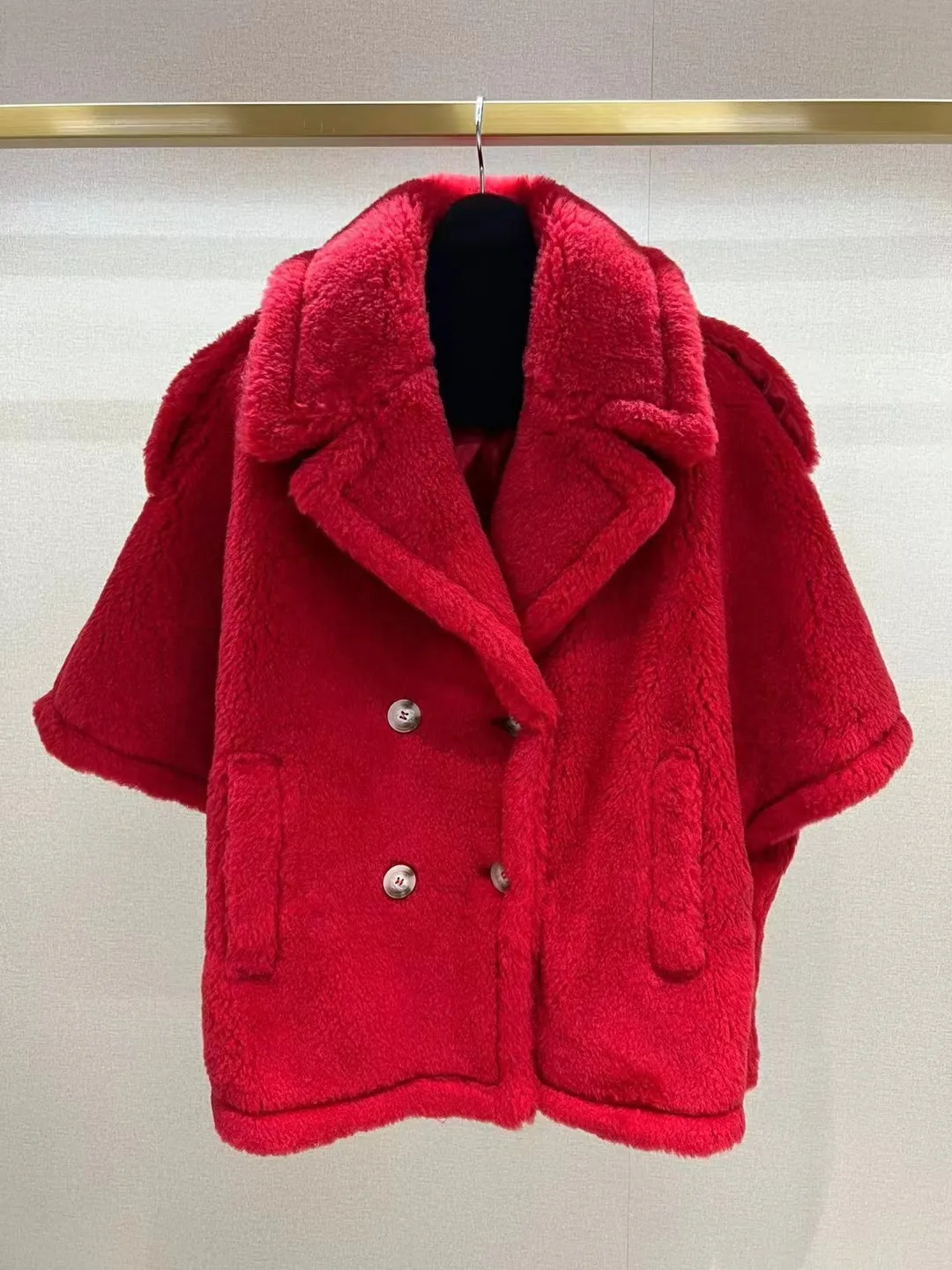 3色mmax alpaca fur short women coat