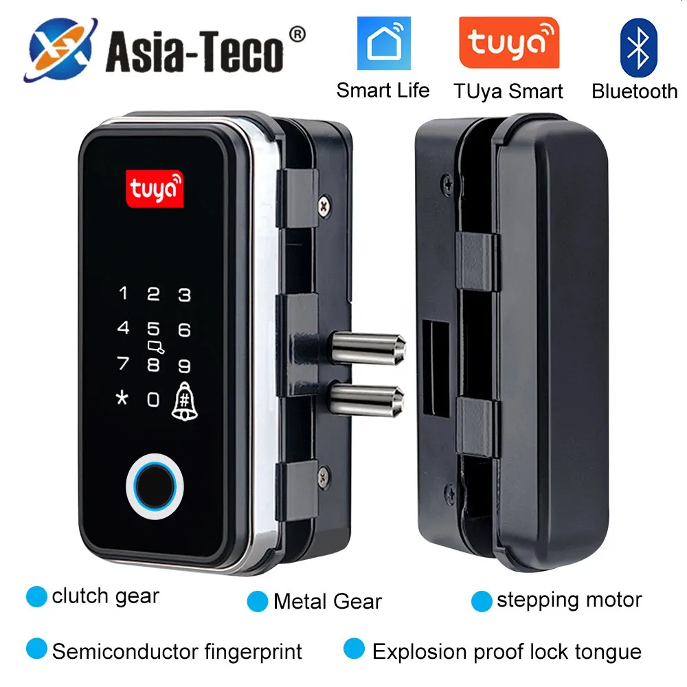 Elektronische vingerafdrukherkenning Smart Lock Tuya APP Bluetooth IC-kaart Biometrische ontgrendeling voor glazen deur Houten 240111