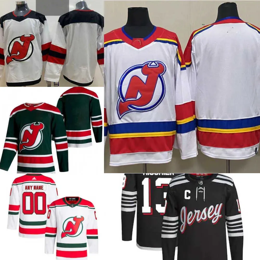 Maillots de hockey personnalisés des Devils du New Jersey 88 Kevin Bahl 14 Nathan Bastian 45 Jonathan Bernier 70 Jesper Boqvist 63 Jesper Bratt 33 Ryan Graves