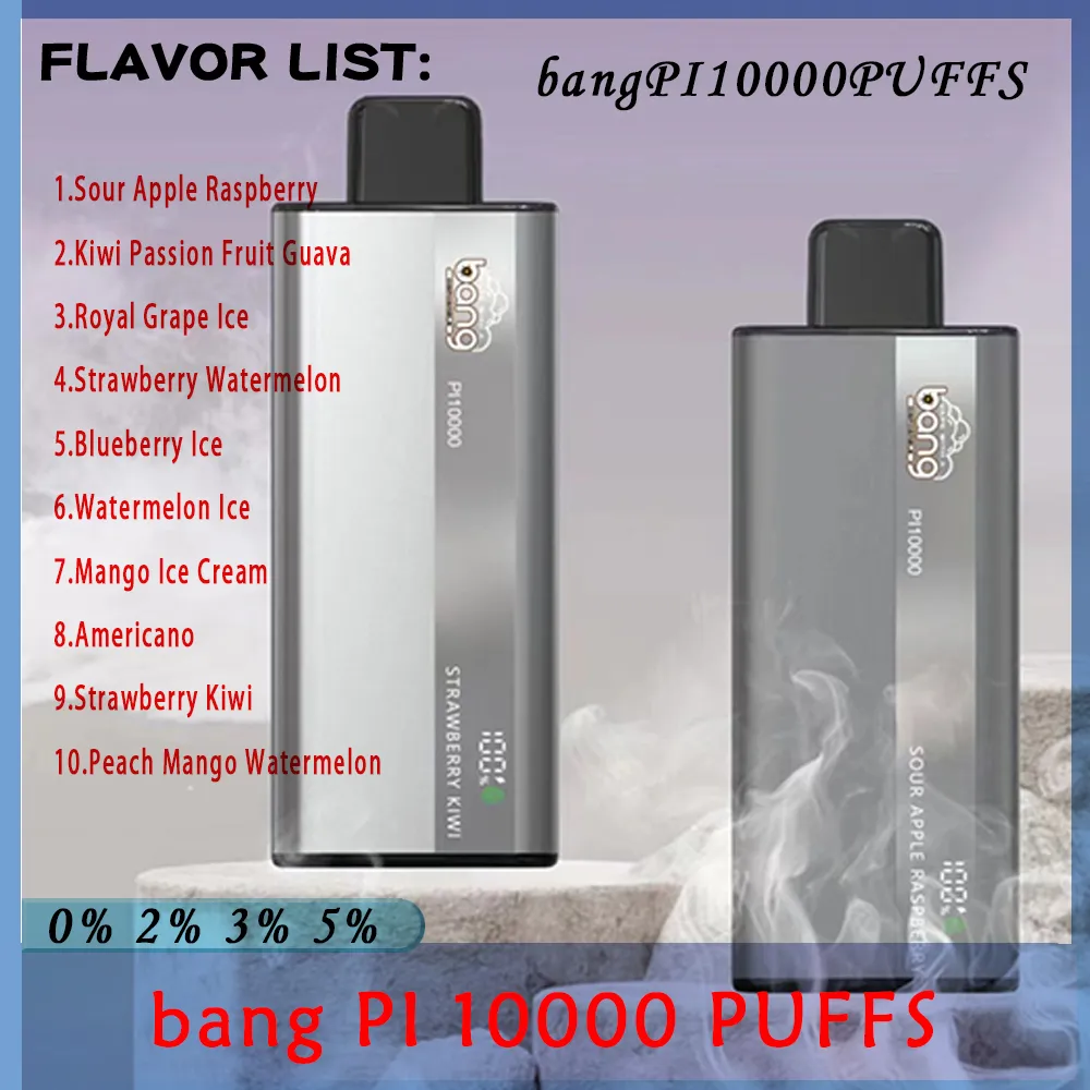 ORIGINAL VAPE PULDS 9K 10K 12K BANGPI10000 Engångs e-cigarett 500mAh Uppladdningsbar batteriets endicatorljus 10 smaker 0% 2% 3% 5% kapacitetsspole 15 ml Kina Fabrik