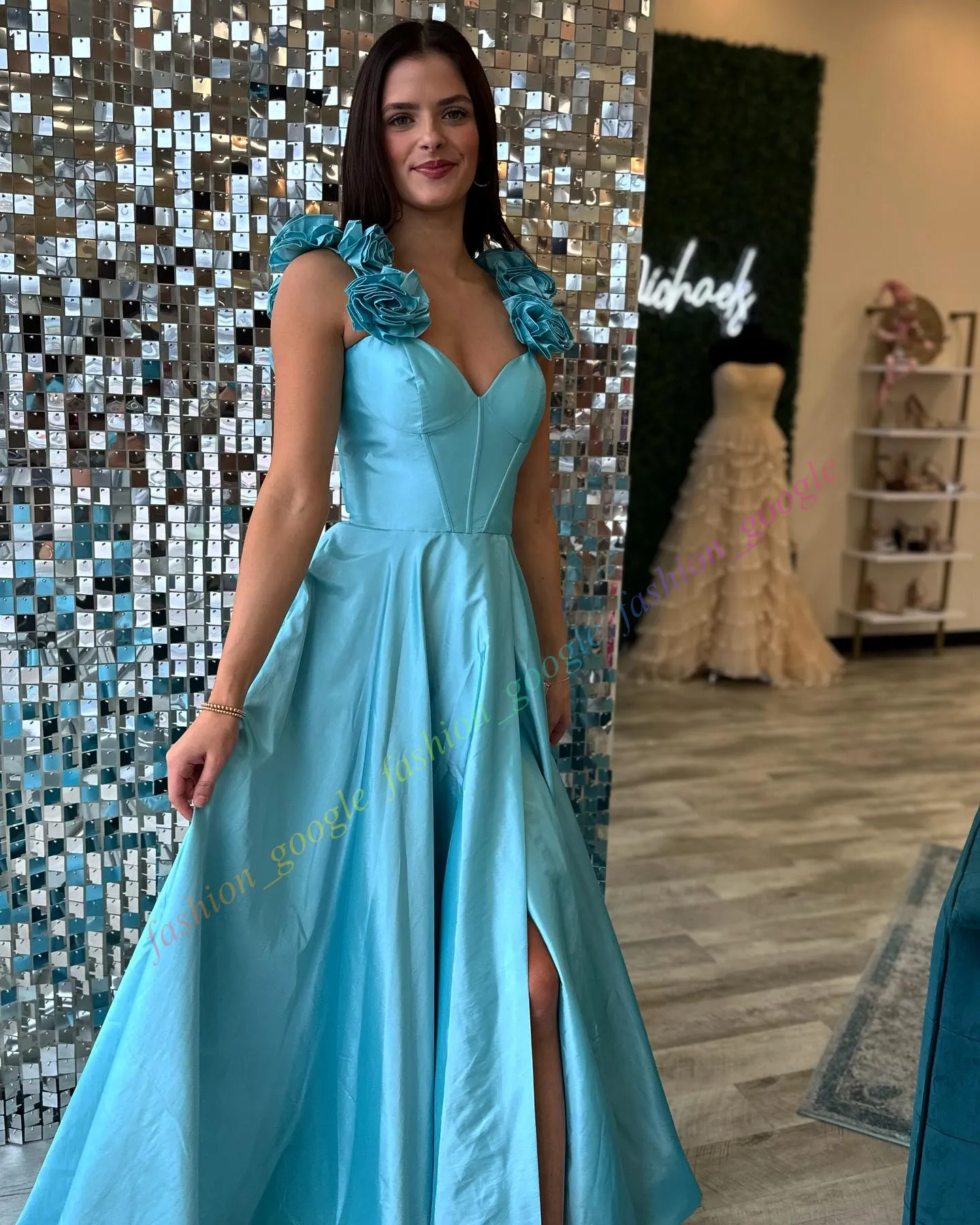 slim fit dress slacks Evening Dress with Train Photoshoot Dress Off The Shoulder Prom Dress –  vivymakudress main image 0