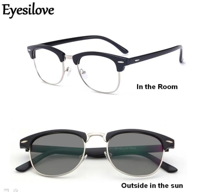 Eyeilove Classic完成したポアロミックメガネ敏感なレンズ遷移レンズGREY9087130で近視の近視眼鏡