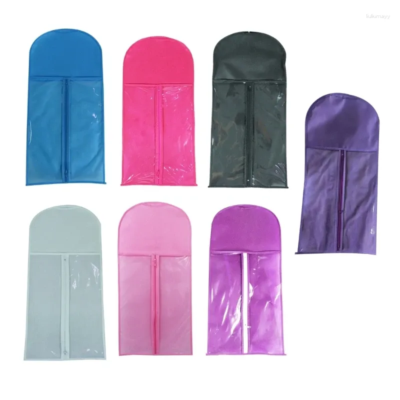 Storage Boxes Hair Extensions Bag Hangers Bags With Hanger Non-Woven Transparent For Wig Use