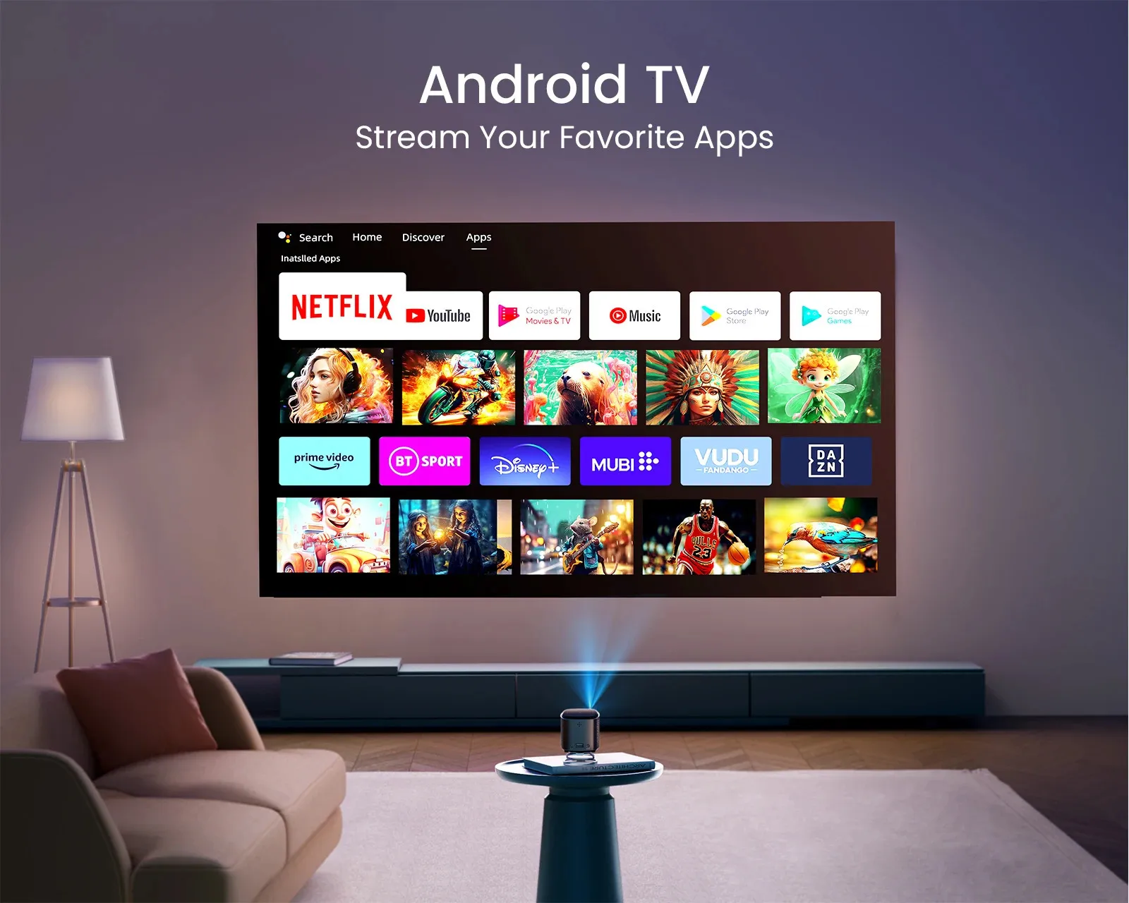 Mini Tragbarer Projektor: Wimius Q2 1080p HD Smart Android WiFi