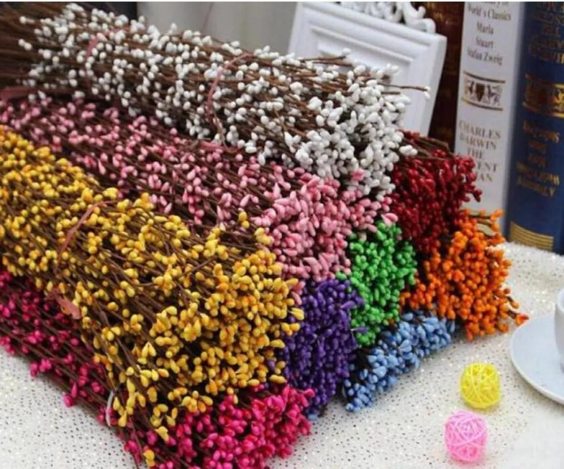 100 peças lote 40cm diy linda pip berry haste para foral arranjo pulseira guirlanda casamento flor artificial inteira 5070252