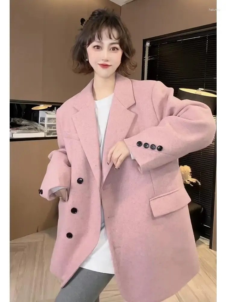 Women's Suits Trendy Chic Style Pink Blazer For Women High-End Fashionable And Age-Reducing European Business Casual Suit Jacket