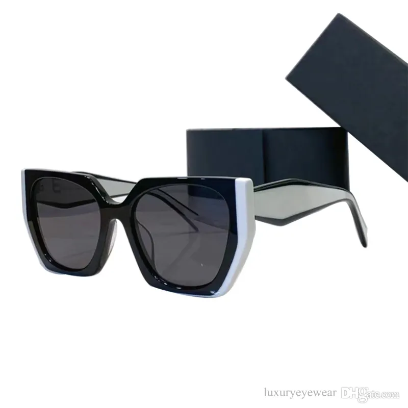 Damer Luxur Designer Solglasögon för kvinnor 15W Sport Womens Solglasögon för män Kända märken utomhus Simple UV400 Sun Glasses Black White Plank Rames With Case