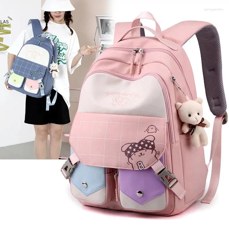 Mochilas escolares para niñas adolescentes, mochila bonita para estudiantes de secundaria, mochilas impermeables de gran capacidad para hombros, bolsa de libros para estudiantes