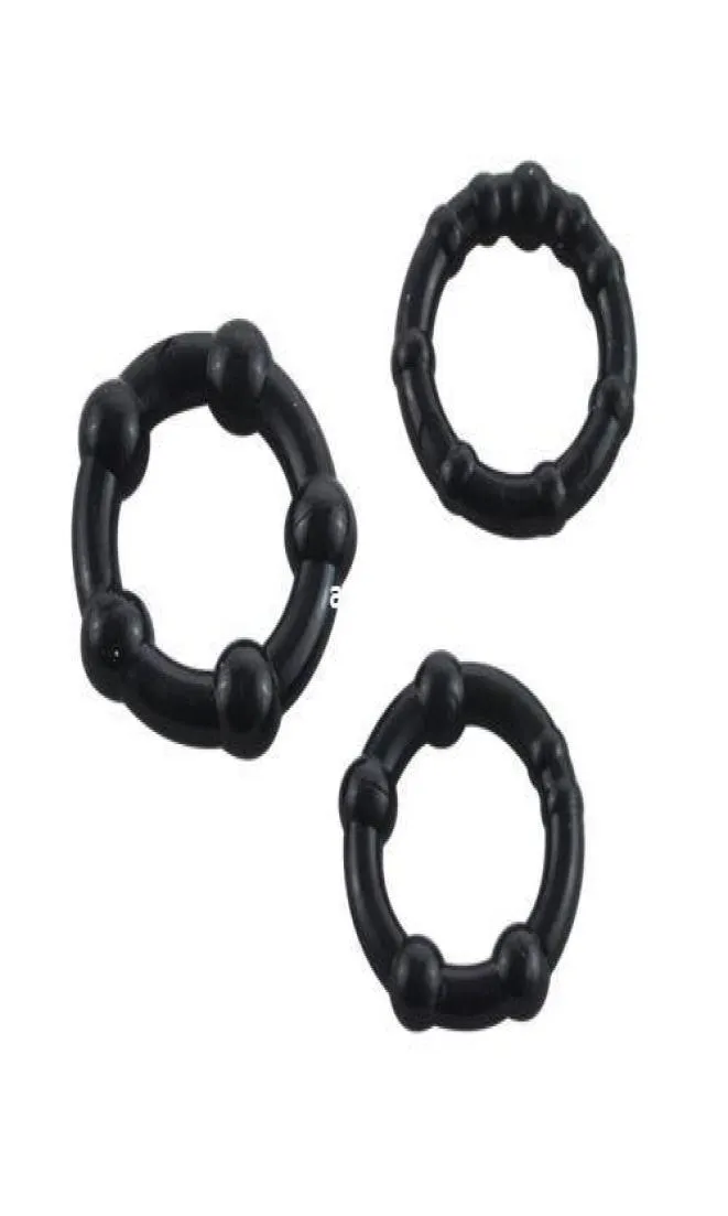 Ny 3 Triple Rubber Penis Cock Ring Impotens erektion Sexig AID Toy Kit R5911370334