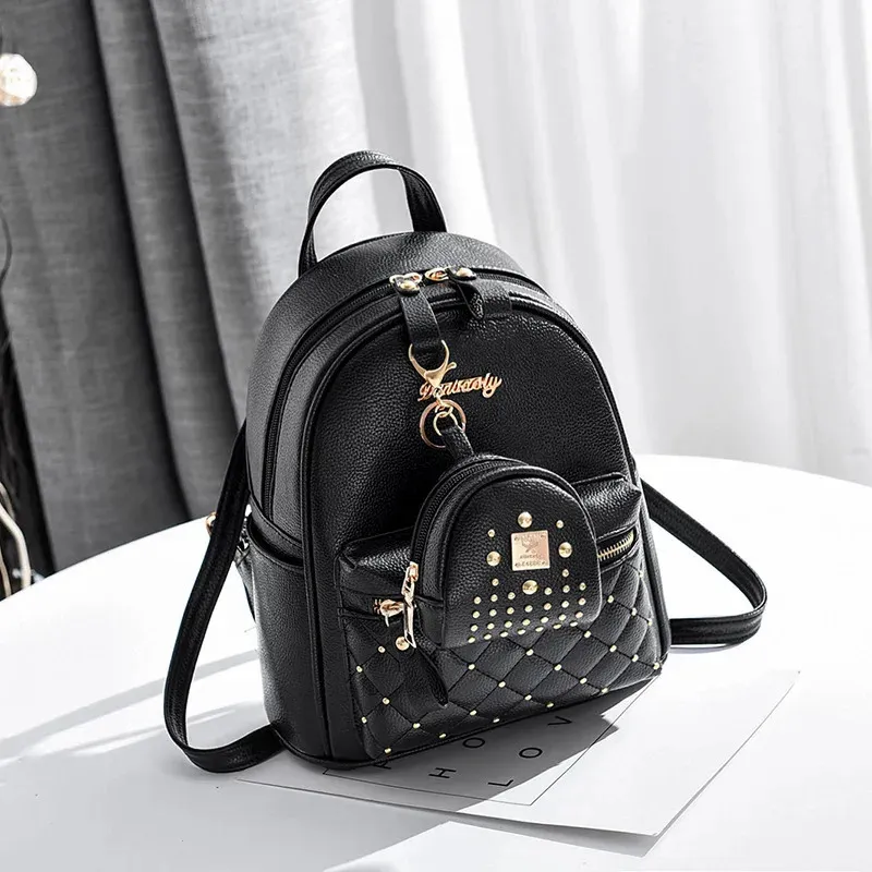 Mini Backpack for Women PU Leather Soft Handle Zipper  display picture 3