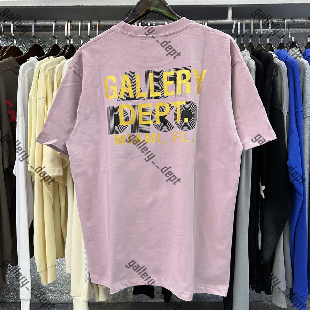 Galleries Dept Harajuku 24SS Vintage Washed Letters Printed Art Deco Logo T Shirt Loose Overdimased Hip Hop Unisex Short Sleeve Tees Xva