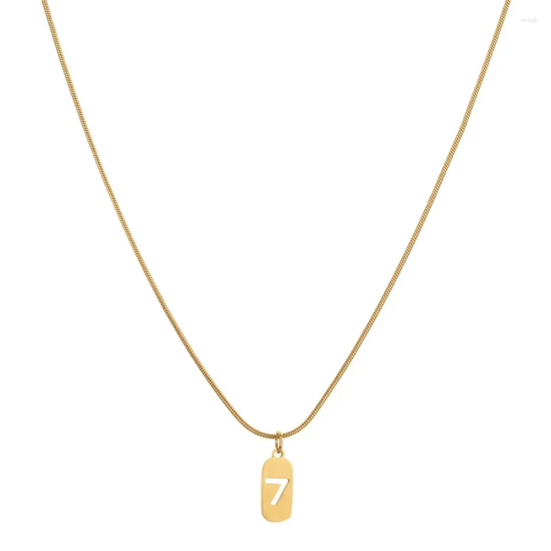 Ожерелья с подвесками 2024, модное женское ажурное ожерелье «Счастливый номер 7», женские сексуальные украшения из нержавеющей стали