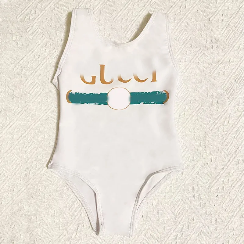 Costumi da bagno ragazze firmati Costume da bagno bambini Marchio classico bambini Costumi da bagno bikini stampati con lettere Costumi da bagno interi carini CSD2401123-6