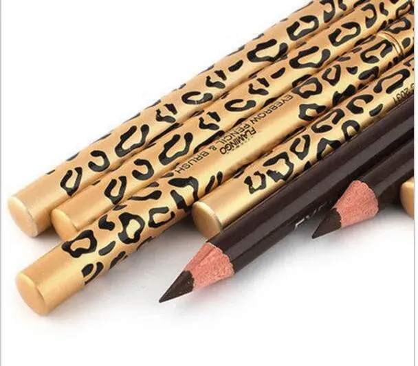 New Leopard Women Eyebrow Waterproof Black Brown Pencil With Brush Make Up Eyeliner for choose 