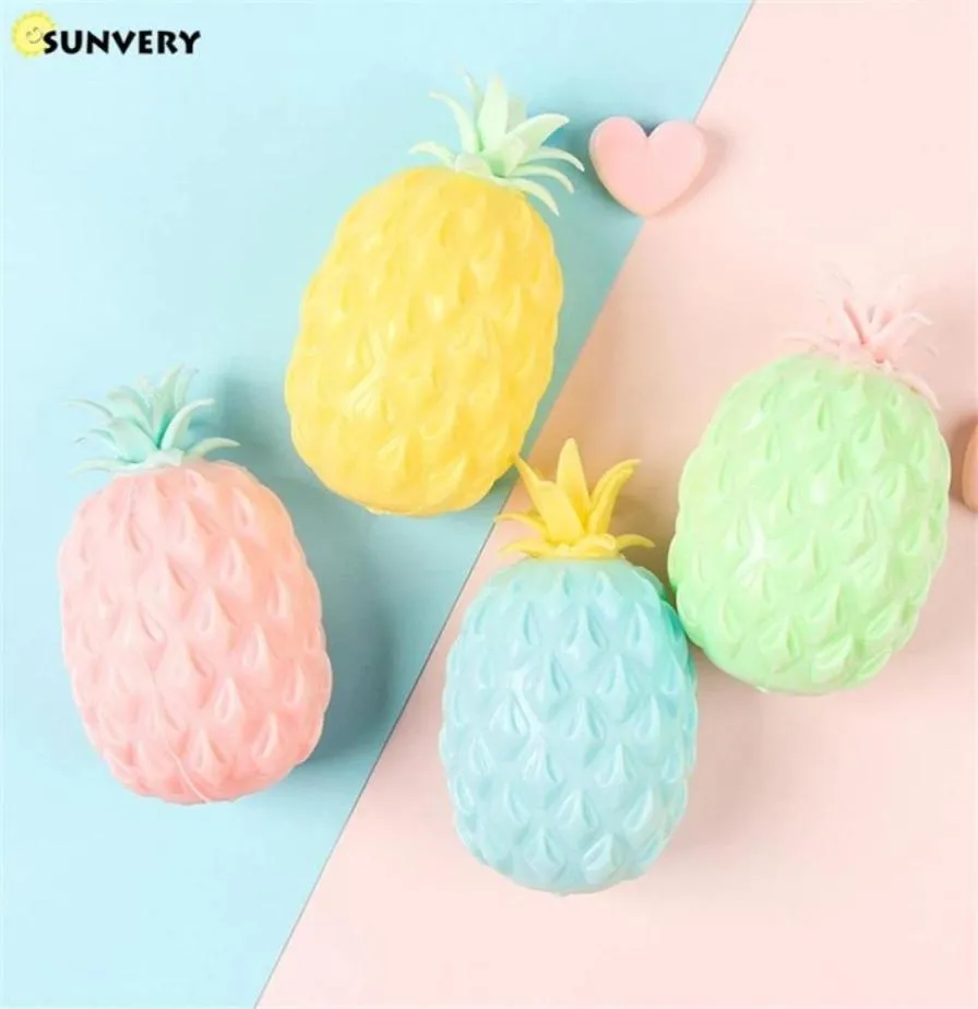 85 cm färgglada ananasfrukt leksaksmask squishy anti stressbollar pressar leksaker dekomprimering ångest venting gåva för barn w15849692929