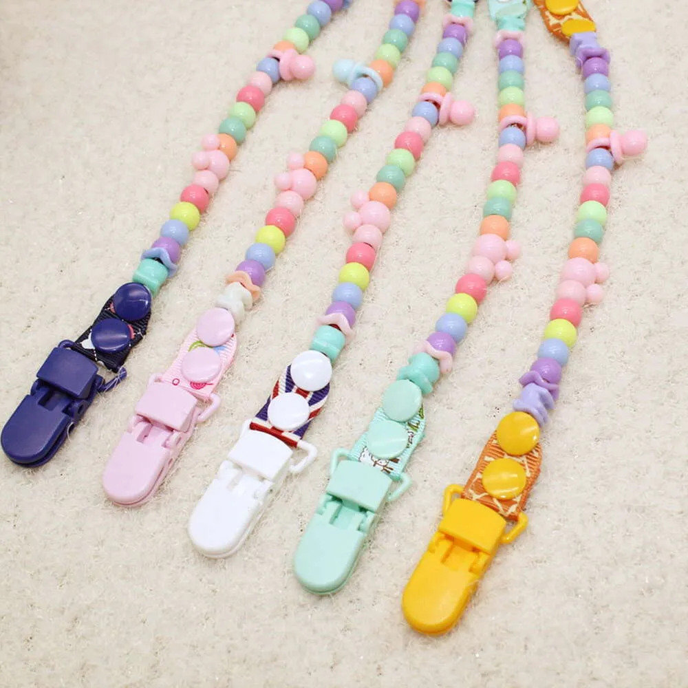 Baby Clips Silicone Chains Teether Straps Holder Teething Toys for Girls Boys Soothie Pacifier Leashes Cute Soother Chain