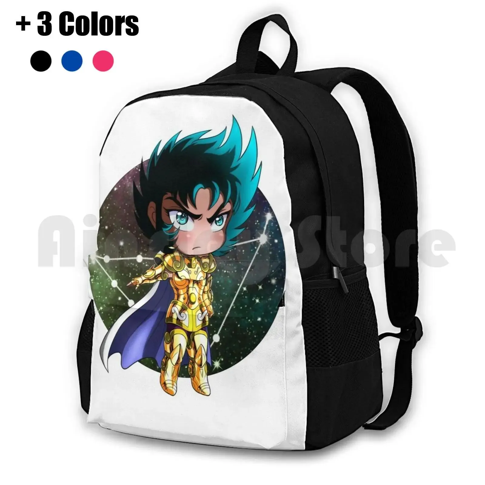 Taschen ChibiCapricorn Shura Outdoor Wanderrucksack Reiten Klettern Sporttasche Saint Seiya Anime Manga Capricorn Shura Gold Saint