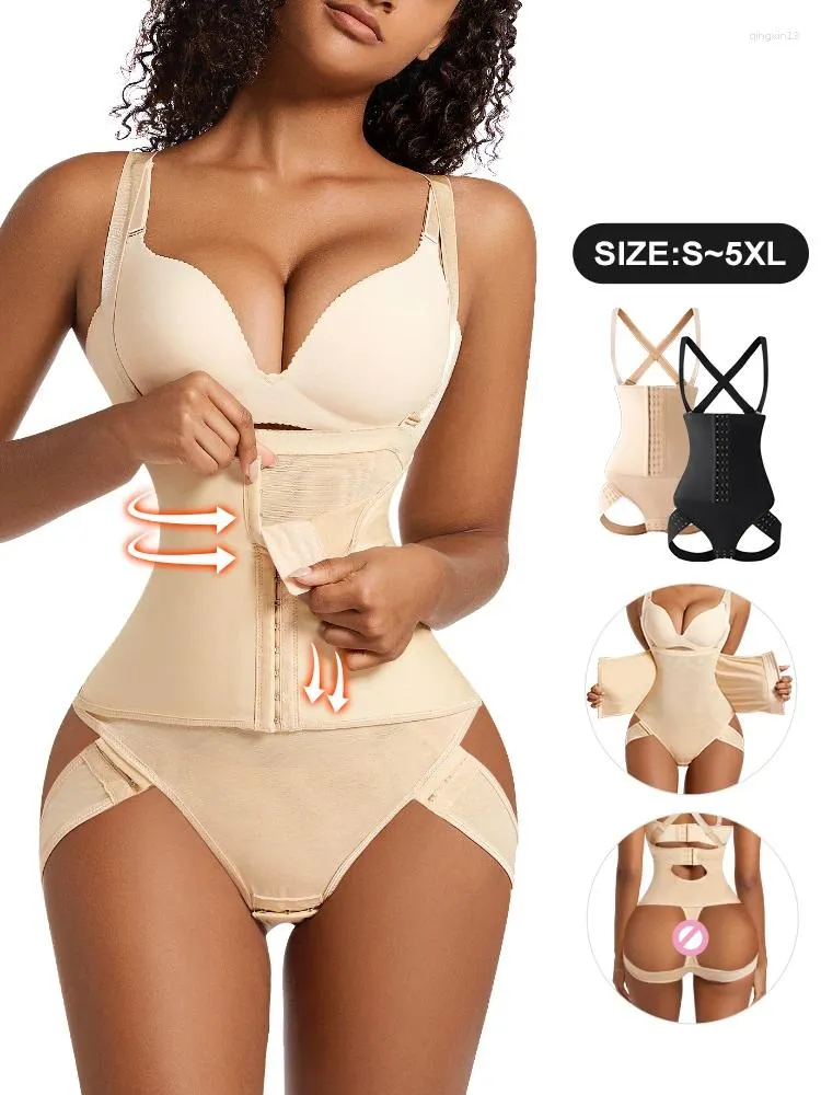 Kvinnors formar Sexig Shapewear midja bodysuit för kvinnor bantning kropp skulpturt tränare svart hud full shaper