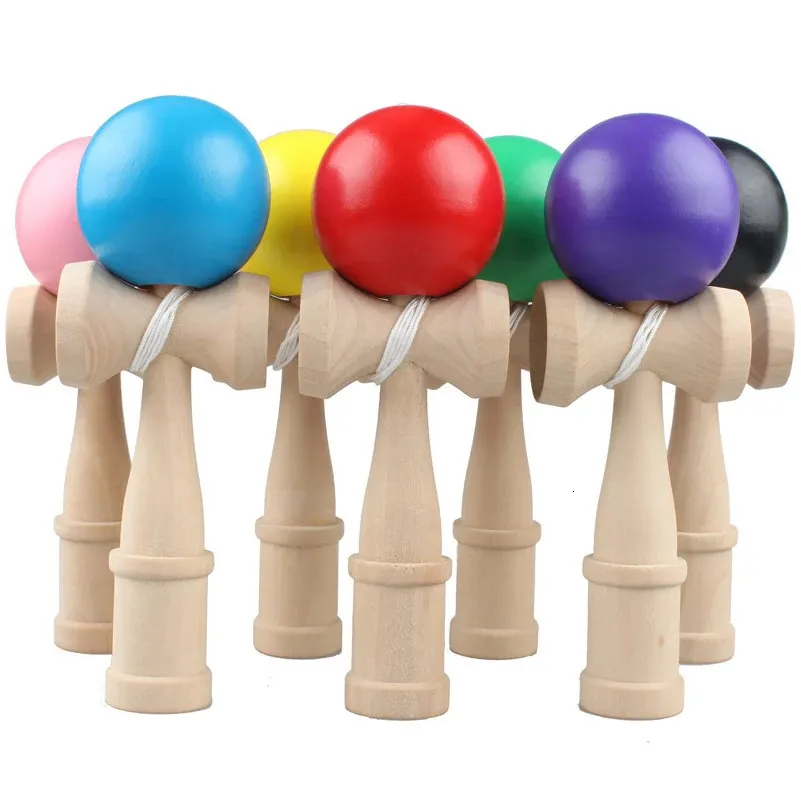 1ピースプロの木製の純粋な色熟練したケンダマPUペイントジャンボケンダマアウトドアジャグルゲームボールおもちゃのギフト240112