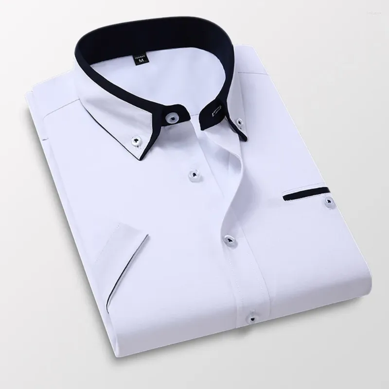 Herren Freizeithemden Mode Business Langarm Bügelfrei Knopfkragen Einreiher Top Smart Social Shirt Mann Kleidung