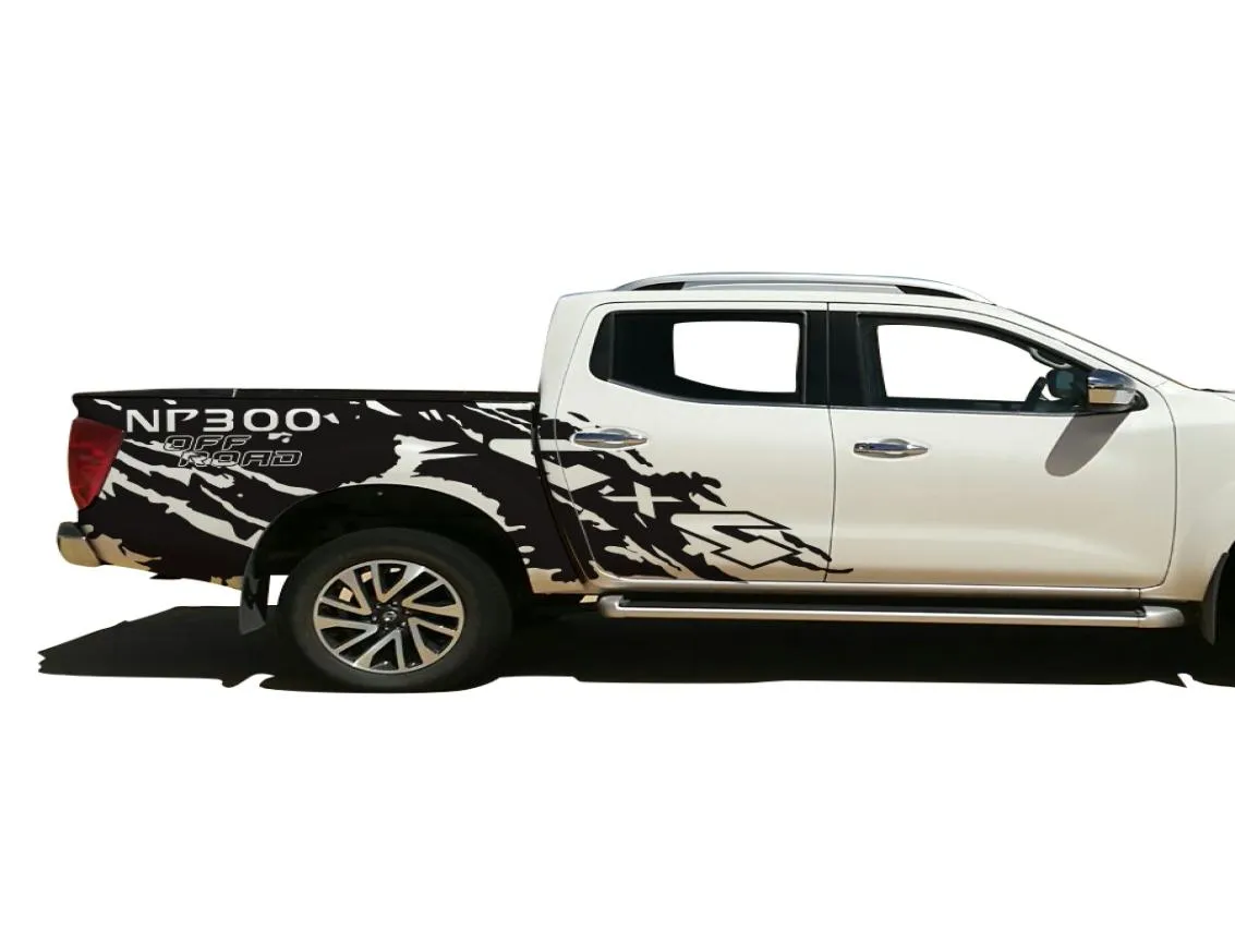 Dopasuj do Navara Np300 20142019 Kalkomanie samochodowe Boczne drzwi tylne bagażnik 4x4 Off Road Graphic Vinyls Accessorie Naklejki Custom6003285