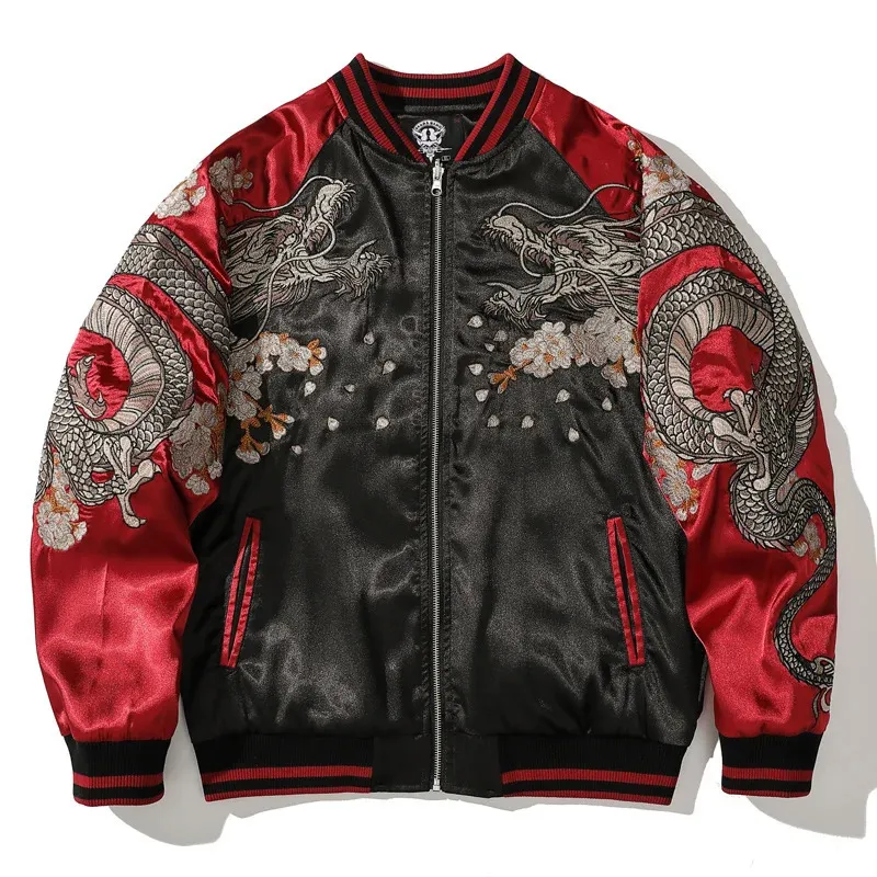 Embroidered Yokosuka Jacket - Mens Dragon Souvenir Coat