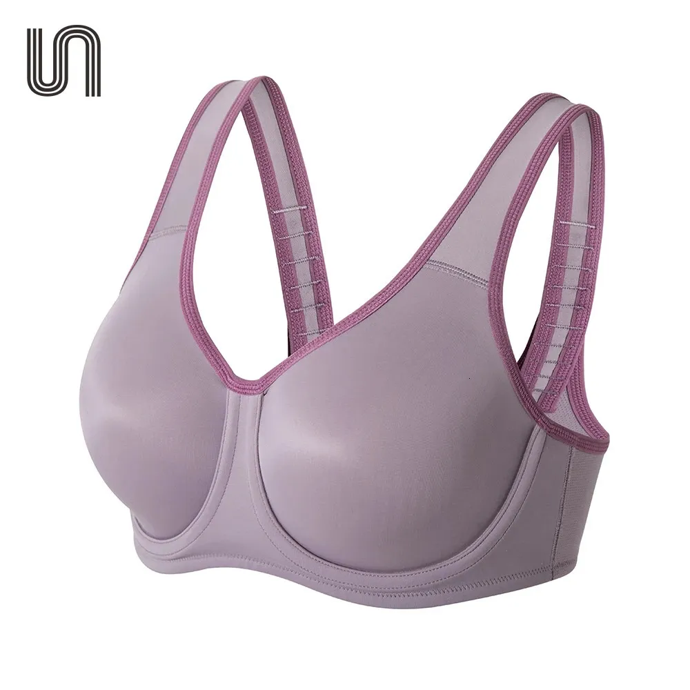 Mulheres Underwire Sports Bra Plus Size Selfadjustment Alto Impacto Max Controle Não Acolchoado Ginásio Yoga Roupa Interior SportWear 240113