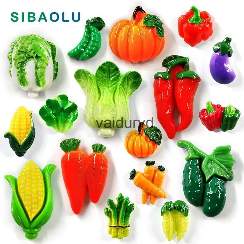 Imãs de geladeira 10 pcs vegetais girassol frutas sushi animal resina geladeira ímã quadro branco adesivo decoração acessórios de cozinhavaiduryd