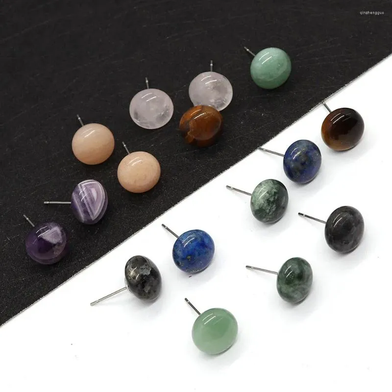 Boucles d'oreilles pendantes en pierre naturelle améthyste ronde 12mm, breloque en cristal d'agate Lapis Lazuli, collier à faire soi-même, accessoires de bijoux classiques à la mode