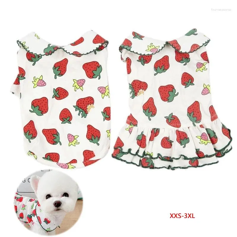 Vêtements pour chiens Couple Vêtements T-shirt Robe Été Chat Chiot Yorkshire Poméranie Costume Bichon Caniche Schnauzer Vêtements Maltais XXS