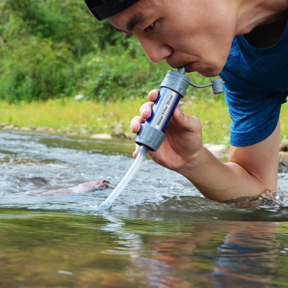 BAMILL Outdoor Water Filter Straw Water Filtration System Water Purifier For Camping