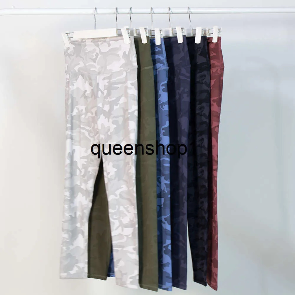 LL Dames Camouflage Yogabroek Push Ups Fitnesslegging Zachte hoge taille Heuplift Elastische T-lijn Sportbroek 5 kleuren