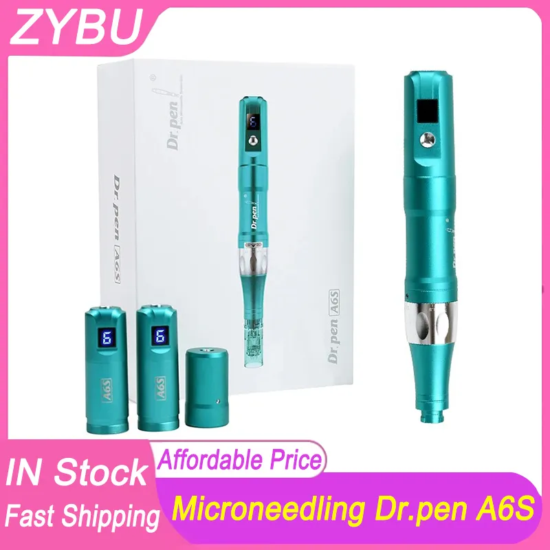 Dr.Pen A6S avec 12 broches aiguille professionnelle sans fil Derma Pen Microneedles Roller dispositifs de soins de la peau MTS Machine faciale méso thérapie Dermapen Stamp