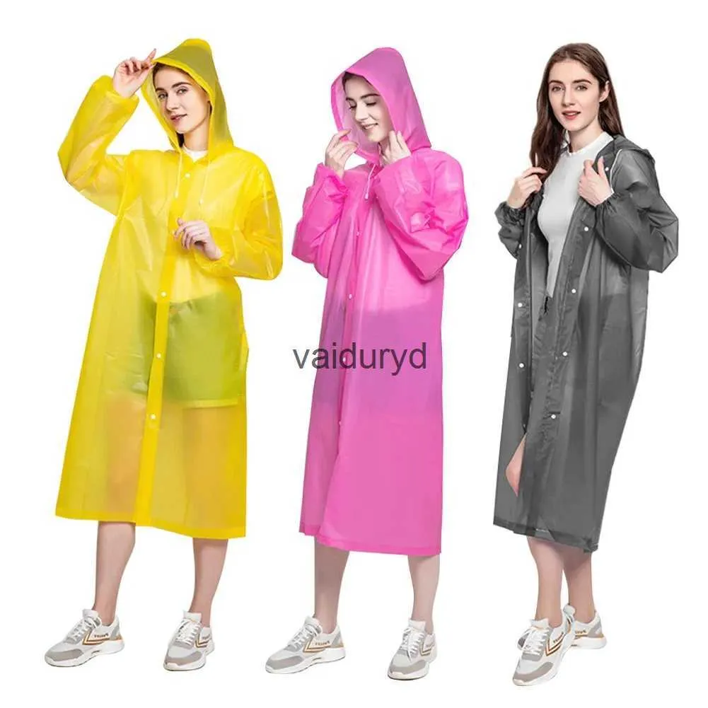 Regnrockar regn slitage mode kvinnor man regnrock förtjockad vattentät kläder vuxna camping återanvändbar poncho regnkläder het eva regn coatvaidurd