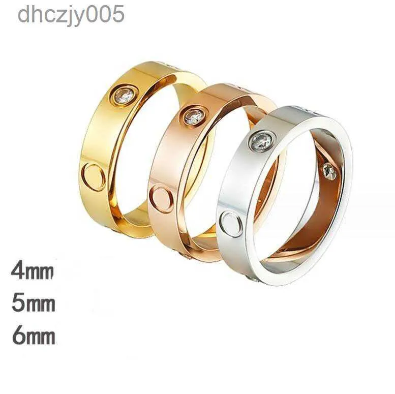 Love Screw Ring 4mm 5mm 6mm Titanium Steel Silver Men and Women Rose Gold Jewelry for Lovers Couple Rings Gift 2GVV