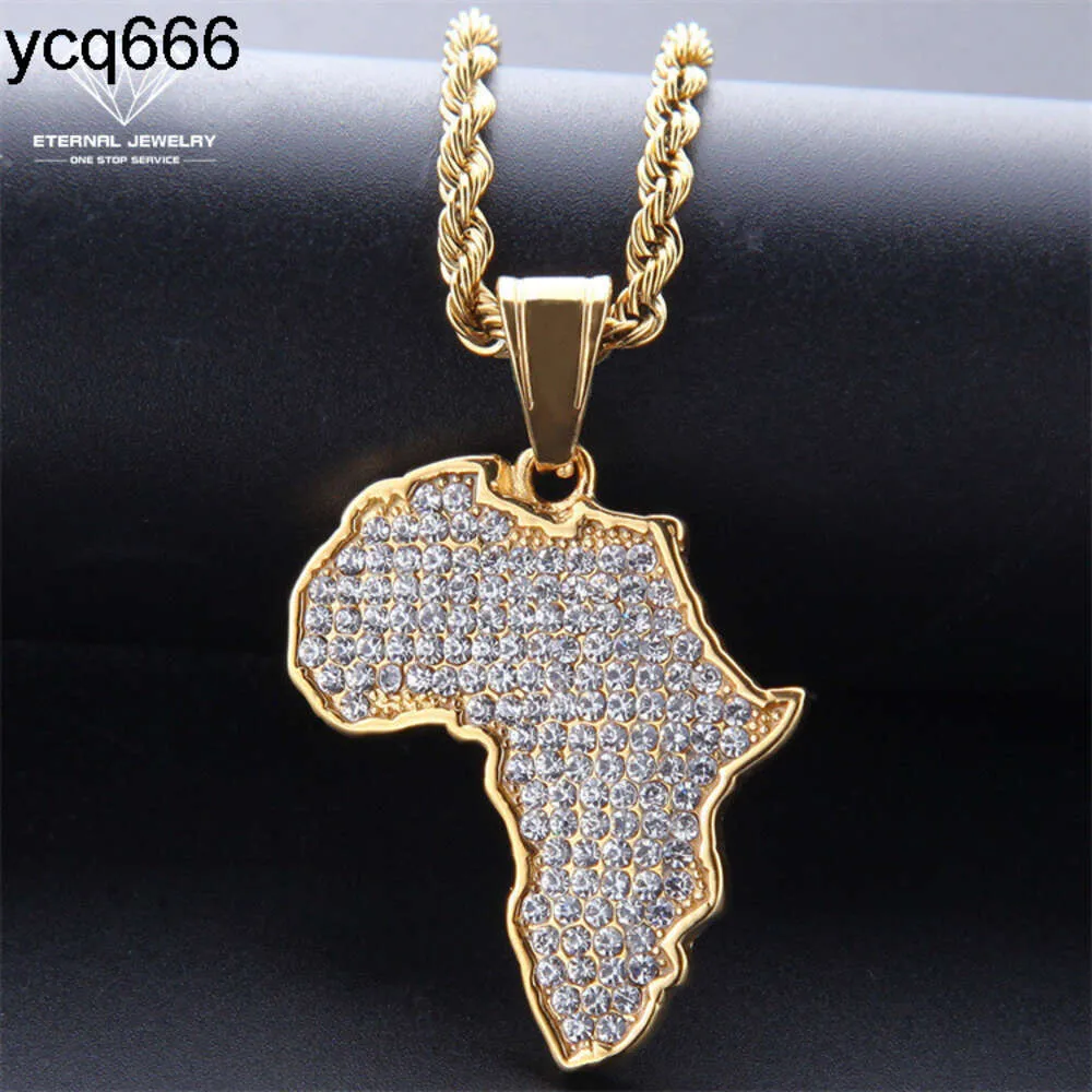 Personalizzato Hip Hop Africa Mappa Iced out S925 Argento 10k 14k 18k Oro Giallo Bianco Moissanite Collana con ciondolo di diamanti Gioielli