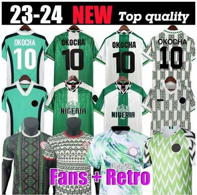 2023 2024 Nigerias Soccer Jerseys 19 22 23 24 Football Shirt Okocha Vest Babayaro Fans Player Suit 94 96 98 Uniform 1994 1996 1998 Retro